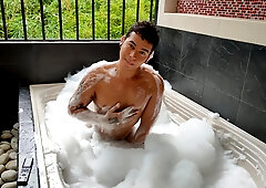 Latino Big Cock And Big Ass Bathe In Sparkling Jacuzzi Fucks And Throws Cum