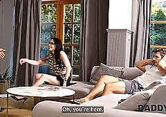 Anna De Ville deepthroats like a pro in the rough anal workshop with Daddy Will