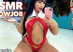 Asmr - Hot Sloppy Deepthroat and Blowjob from Beautiful Vampirella