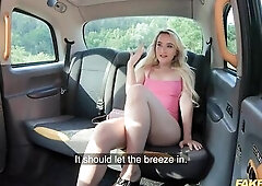 Fake Taxi Charming golden-haired chick enjoys riding on a large dong in a taxi
