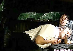 Muscular manager giving head