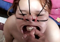 Follando su cara con un hermoso estilo servitude