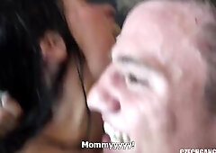 Eveline Dellai and Silvia Dellai are having an fuckfest with some allies, in a local bar