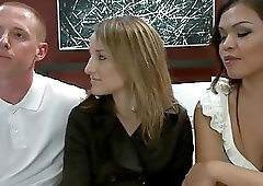 A girl, a guy and a trannie and it's not a joke