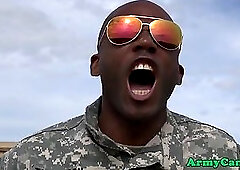 Gay army recruit drilled in ass outdoors