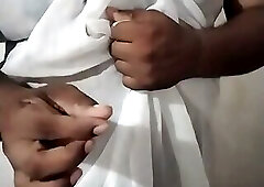 Chubby Cute CD Show her body With cute White dress