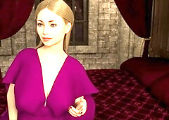 Mummy fantasy with a big-boobed mom in a royal roleplay visual novel