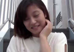 Asian slut rubs her box