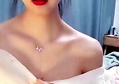 Sweet beauty masturbating on webcam close up