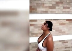 Colombian gal seduces a stranger at the gym and convinces him to screw in his car