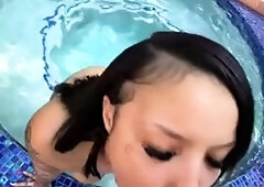 Sensuous ebony babe services big black cock with her mouth