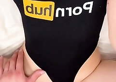 Wearing a costume given to me by Pornhub and having sex