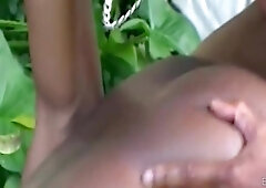 Black Hoe Fucked In All Holes - Ebony babe in amateur outdoor hardcore