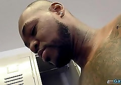 Big dick jock anal rimming and facial cum