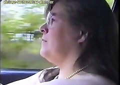 Elizabeth Hogben's first nude car trip on the roads of Surrey
