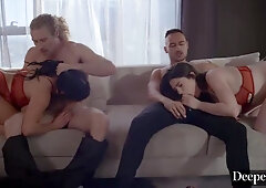 Alyx and Mona are railing rock rock-hard fuck-sticks in the middle of the day, on the sofa