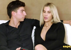 Busty Emma in black sundress, 4k footage of her riding cock, creampie, cumshot - whore enjoys XXX!