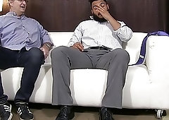 Hairy latino hunk Pablo has feet sucked off by old fetishist