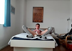 Boy In Sweet Dress Squirts Hard