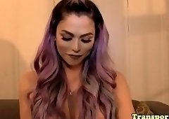 Bigtit transsexual pornstar masturbating solo