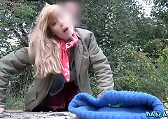 Martin Gun And Lola Bambola - Outdoor Sex In Public Park With Young Cock Hungry Te