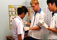 College Asian twink barebacked in doctor 3some till cumshot