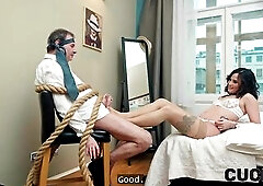 My spouse and I were watching a video about infidelity and voyeurism when I casually brushed his haunch. I saw a spark in his eyes—this guy was intr