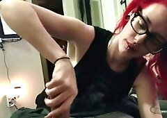 Adorable goth besties share a cock together