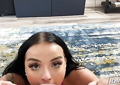 Payton Preslee use her massive titties and her sloppy throat to drain my balls