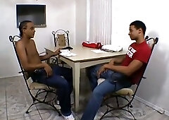 Latinos hunks pound on the table