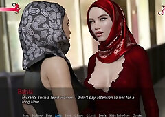 Stylized drama unfolds with intense glances and hidden desires in a modern Middle Eastern setting
