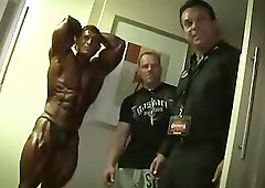Flex Lewis Sexy Posing In A Hotel Room And Onstage