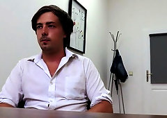 Classy bottom with floppy hair gets fucked in the ass