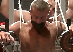 Muscular men fuck in harsh bareback maledom rounds