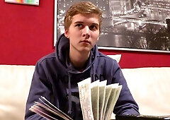 Pretty-faced hottie takes a massive load in a money shot clip