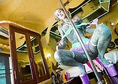 Dreadlocked TATTOOED stripper ending her show with a pleased ending ANAL and facial!