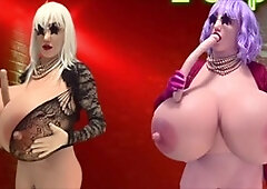 Sexy European shemale Juggsy-Ho-Doll flaunts her big tits and love for crossdressing