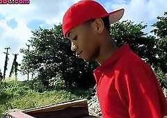 Black picked up hairy twink assfucked outdoor by IR top