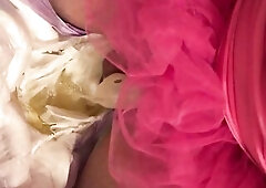 Open diaper sissy chastity pee
